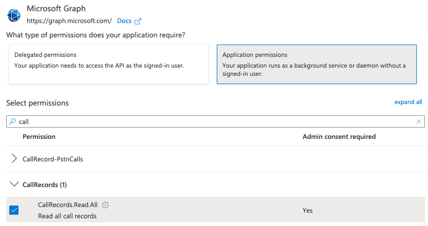 Configuring the Azure application