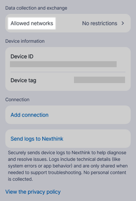 Selecting Allowed networks