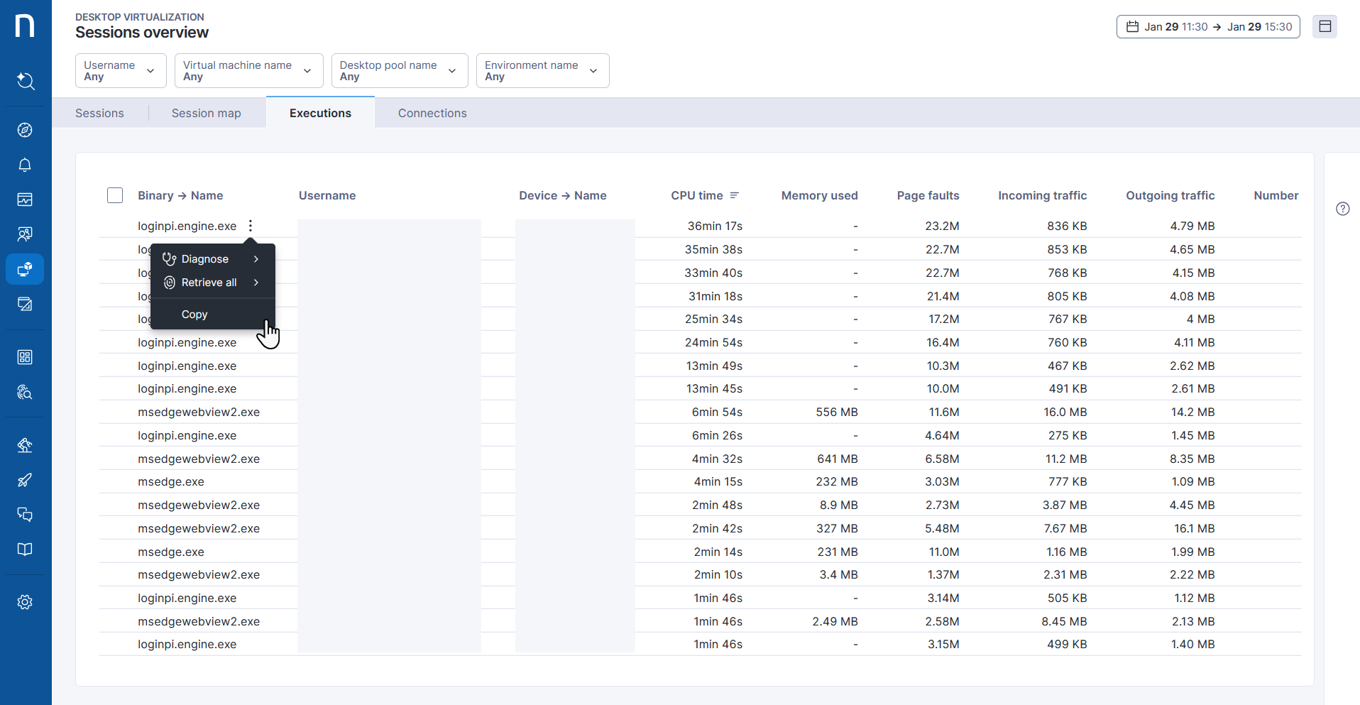 Binary -> Name action menu