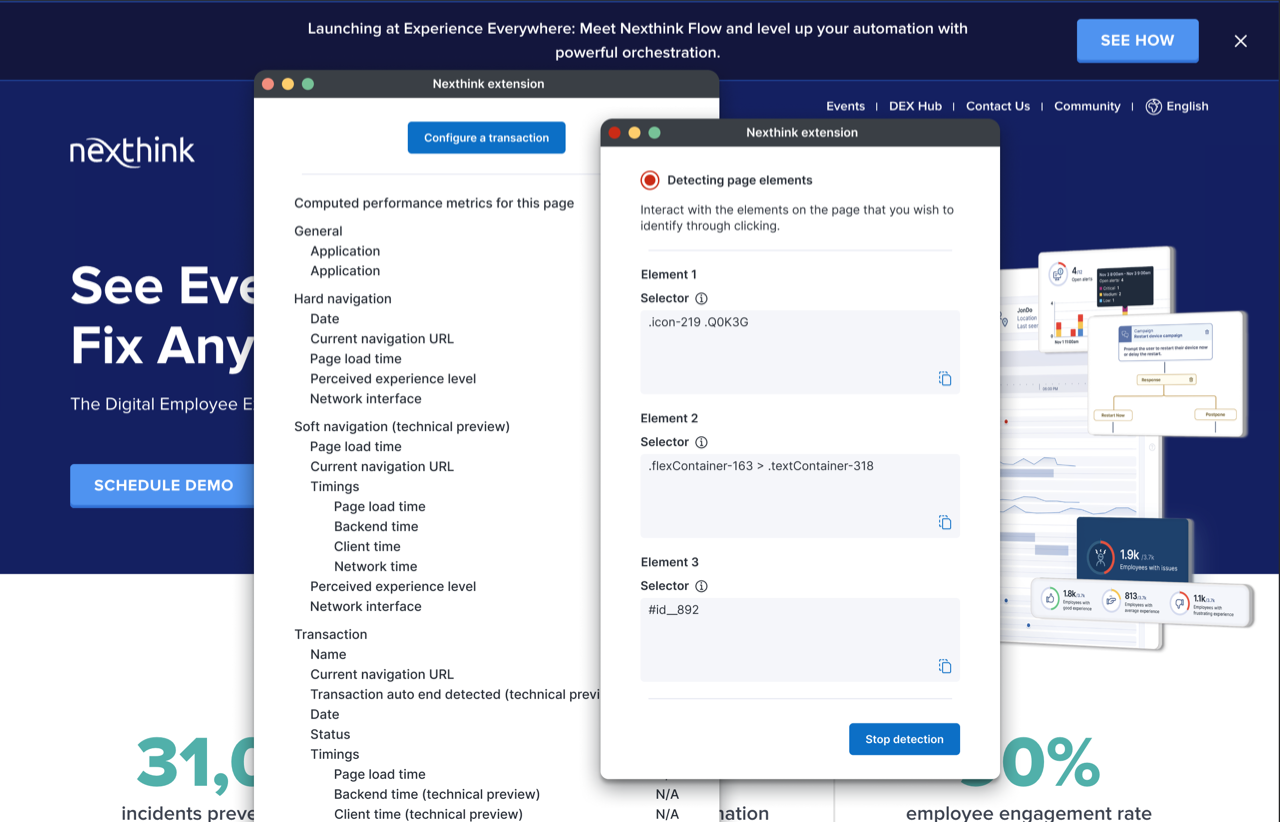 Nexthink browser extension