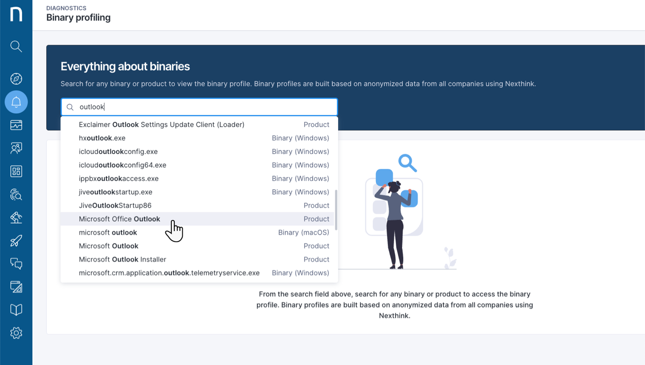 Binary profiling search