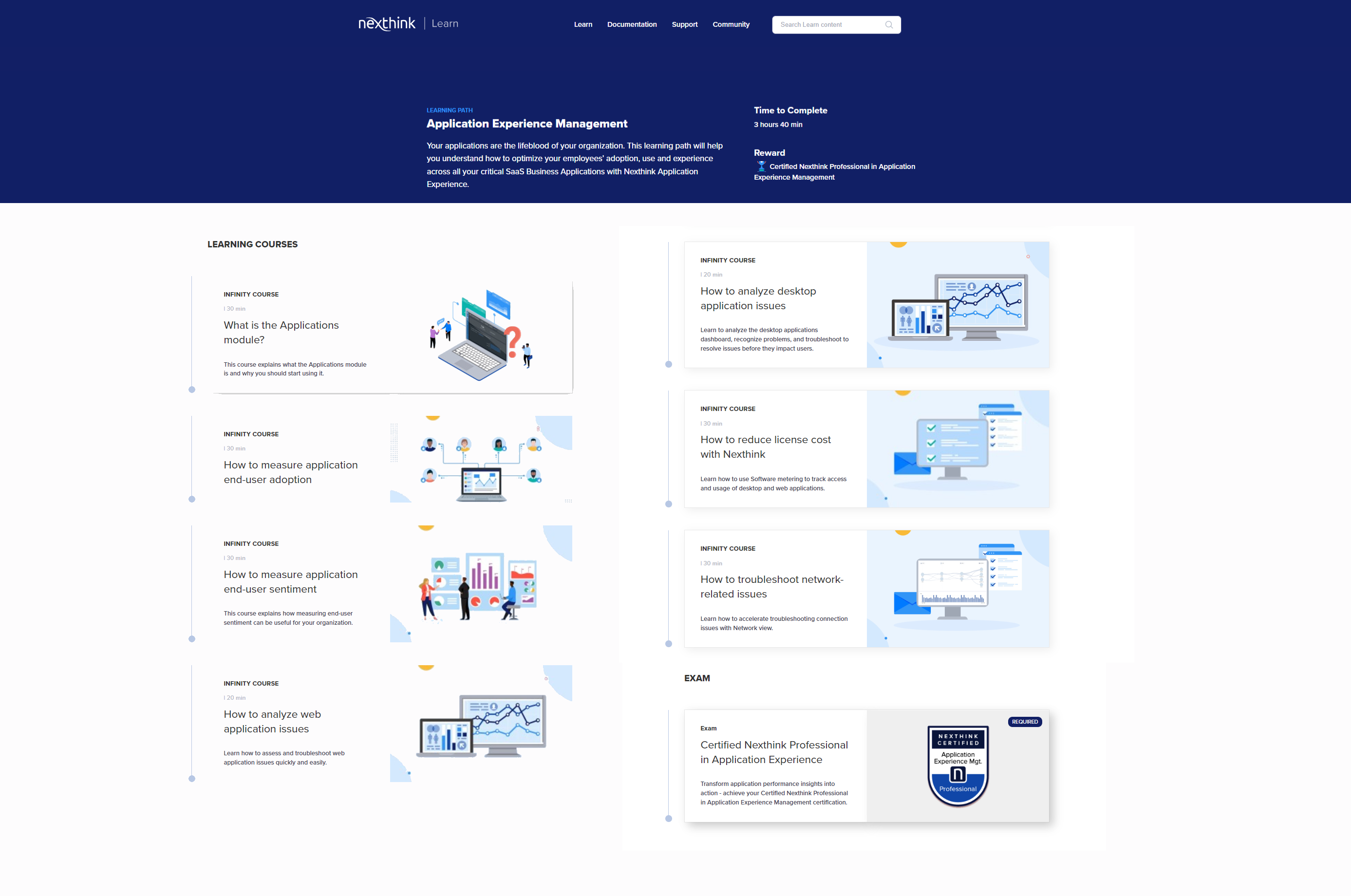 Application Experience Management learning path