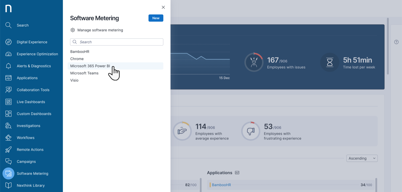 Accessing the Software Metering module