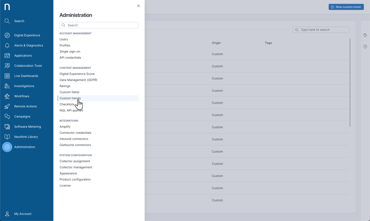 Accessing Custom trends