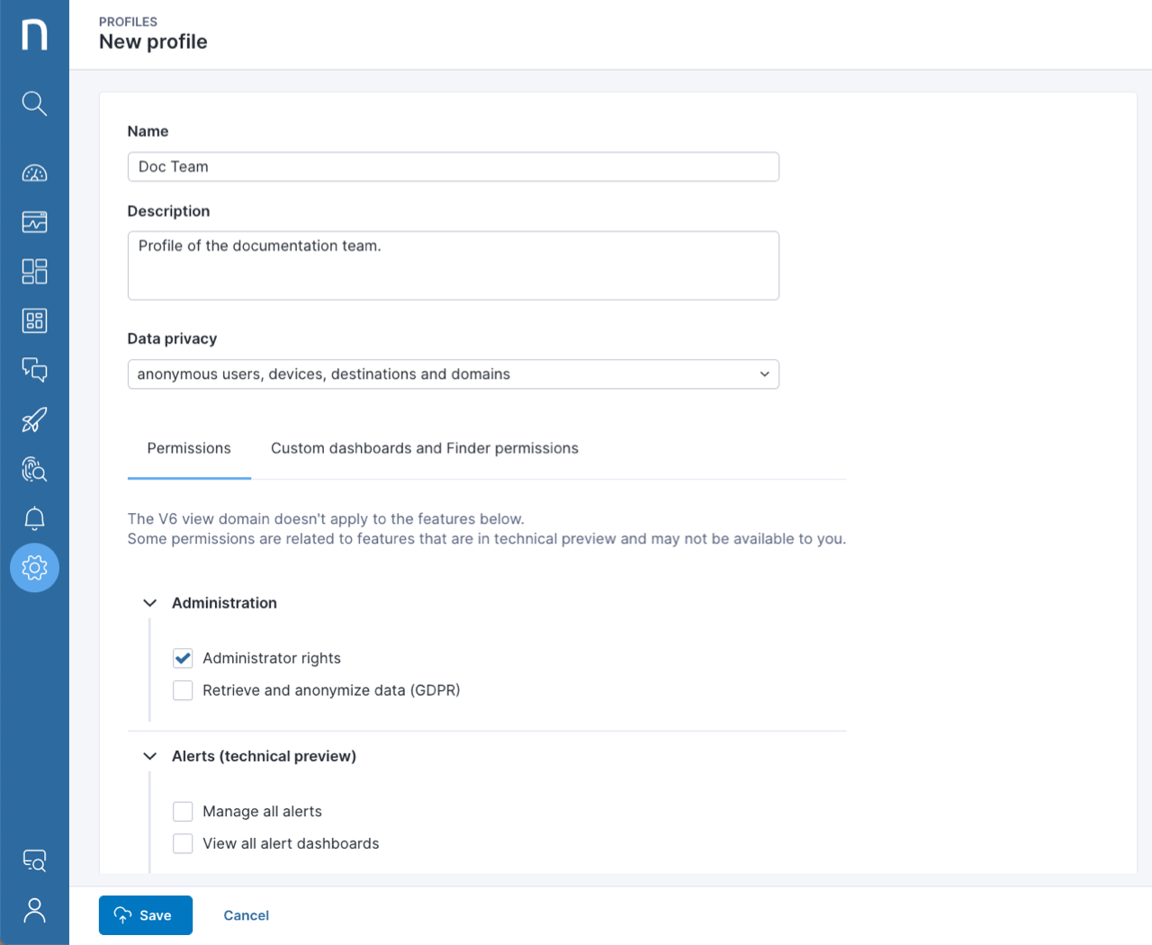 New user management page