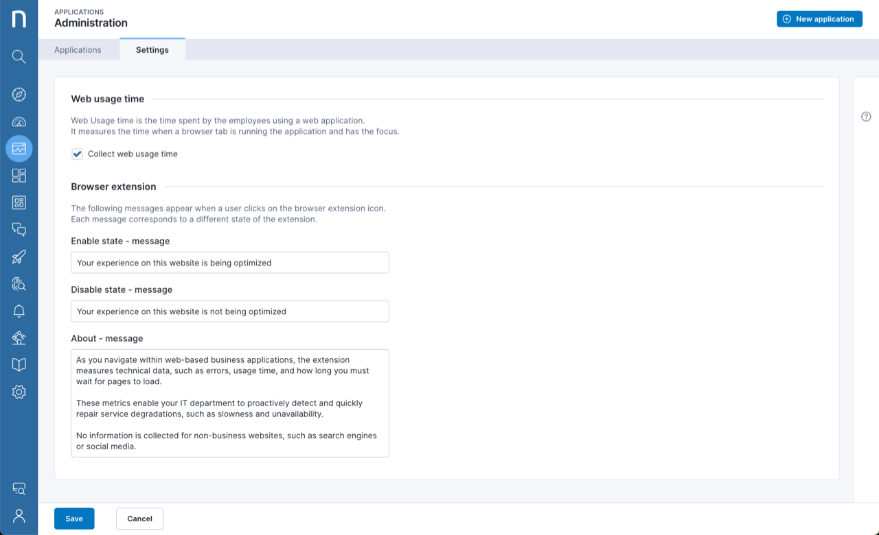 Settings tab