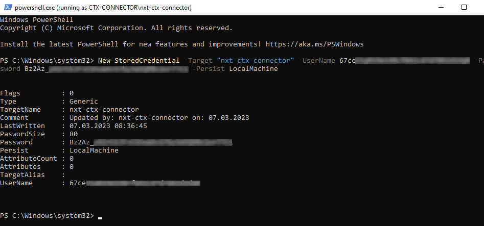 PowerShell window