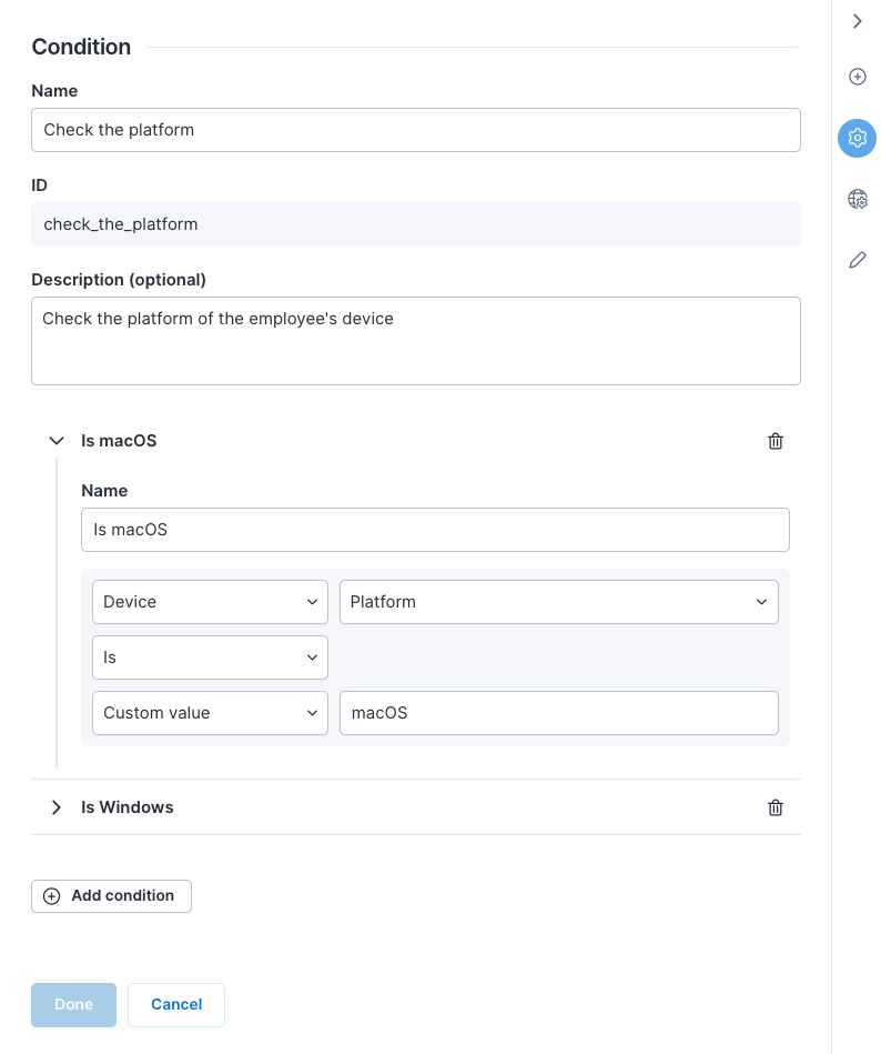 Condition flow control
