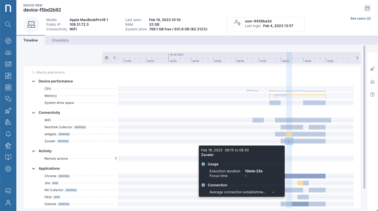 Connectivity in Device View