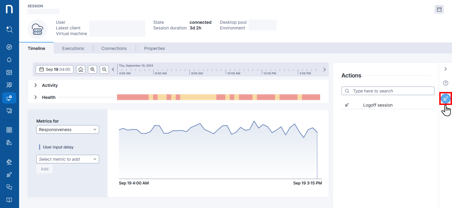 Remote actions and workflows right-side panel