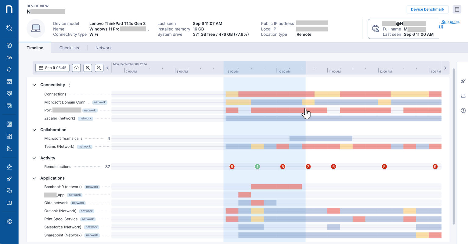 Zooming in and out of the timeline.