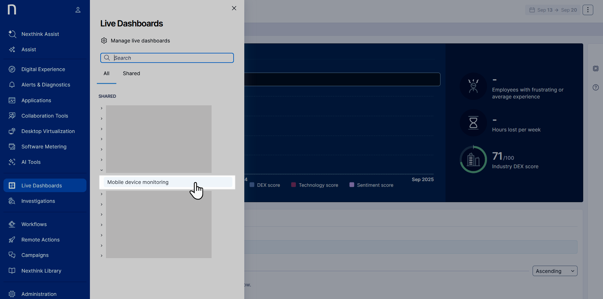 Accessing the dashboard