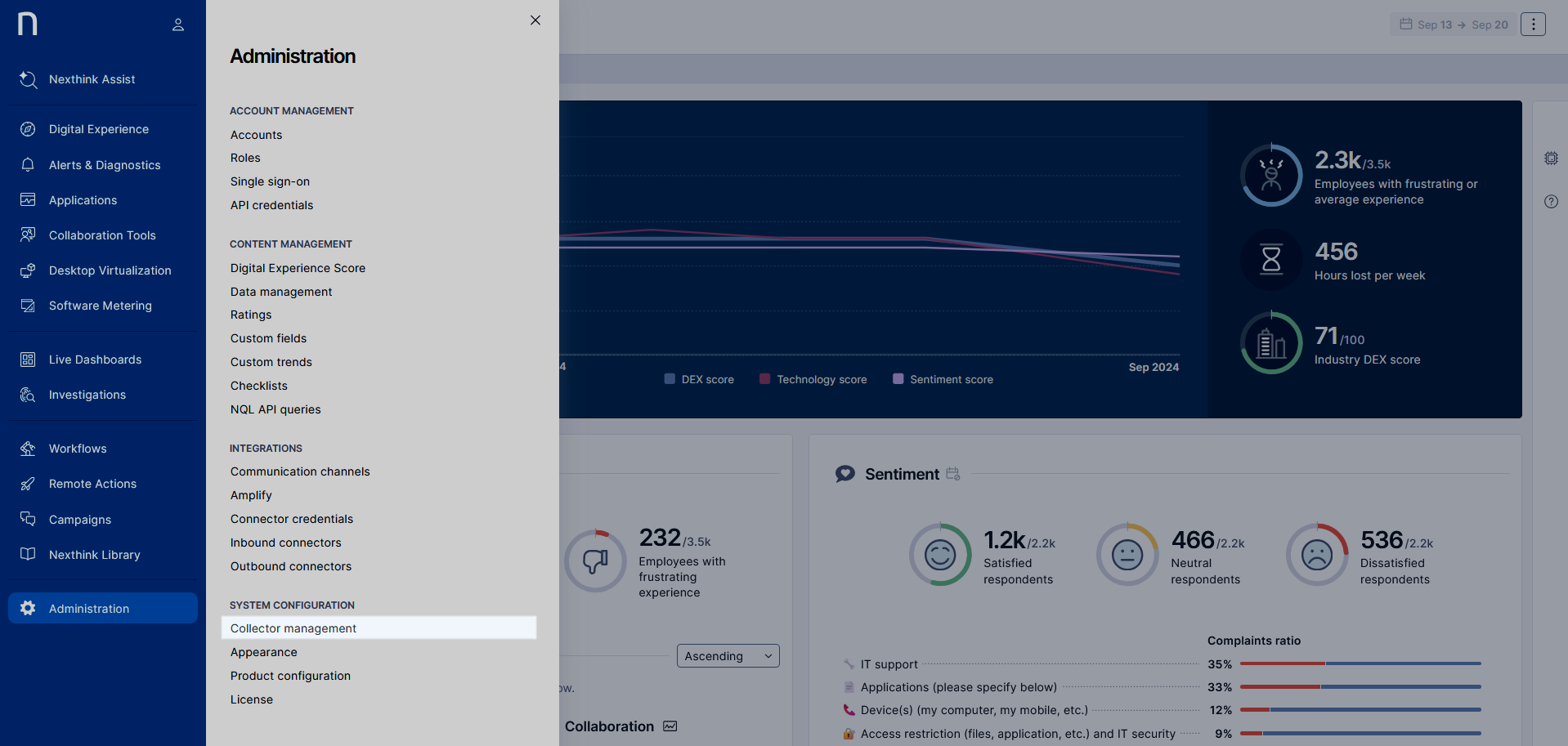 Accessing Collector management
