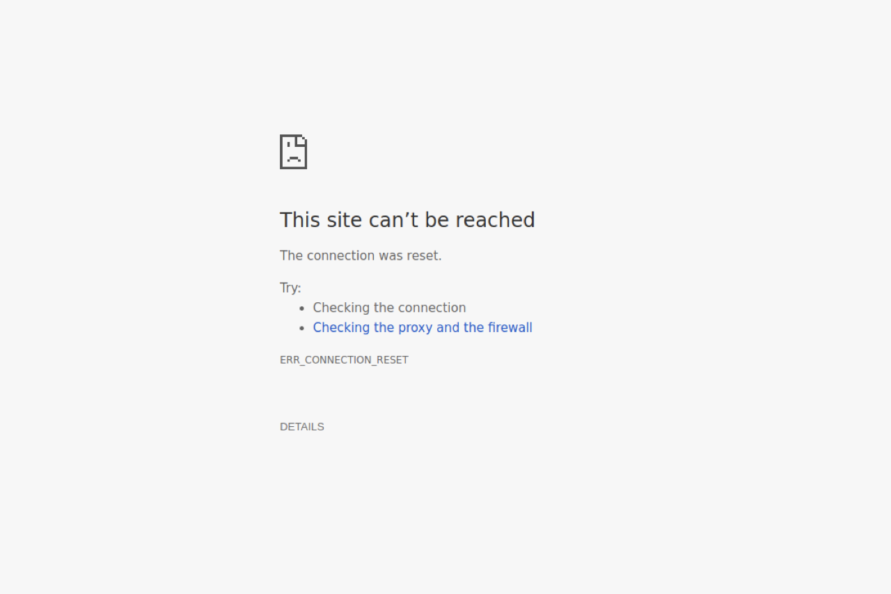 This site can't be reached