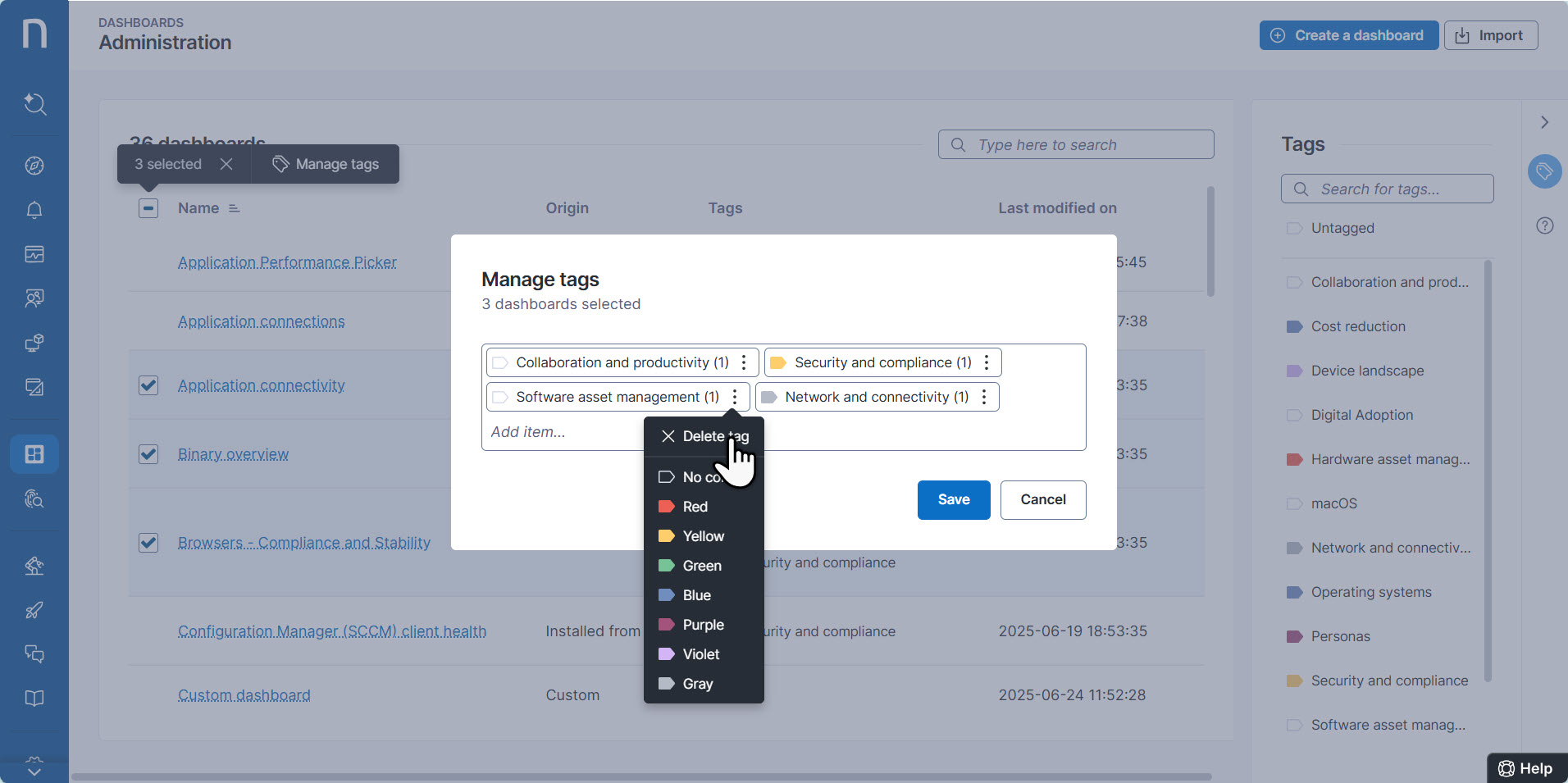 Managing tags in bulks.
