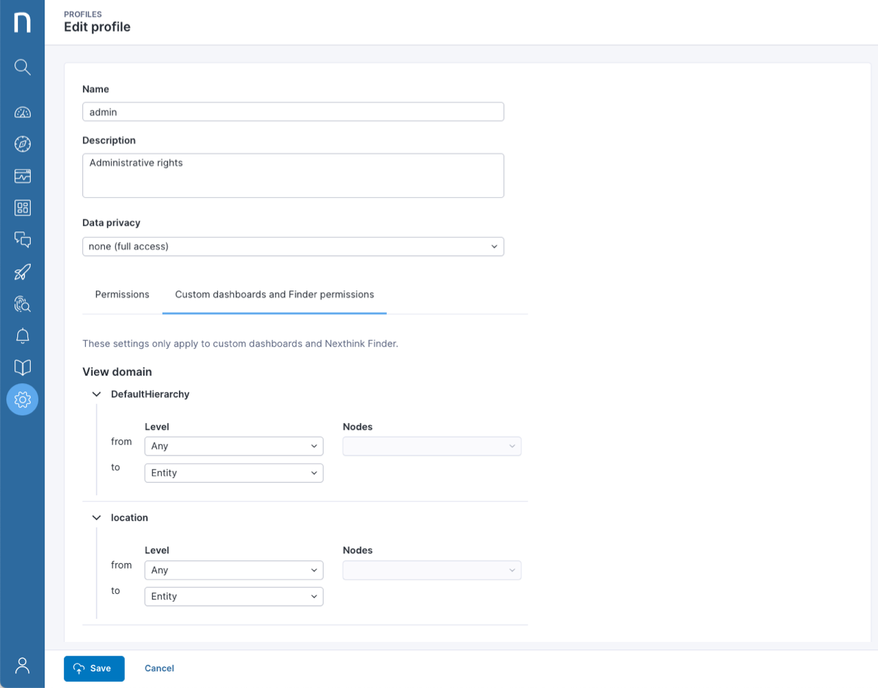 Customer dashboards and Finder permissions