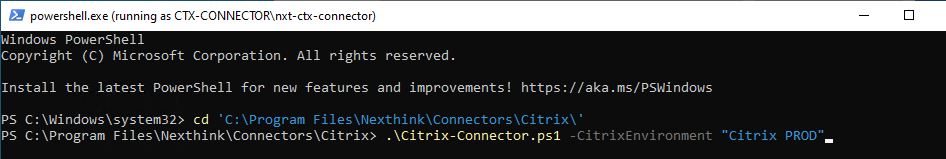 PowerShell window