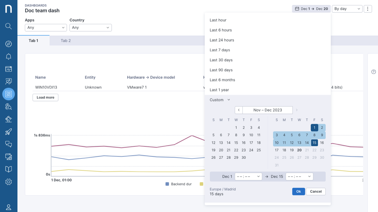 Long-term timeframe picker