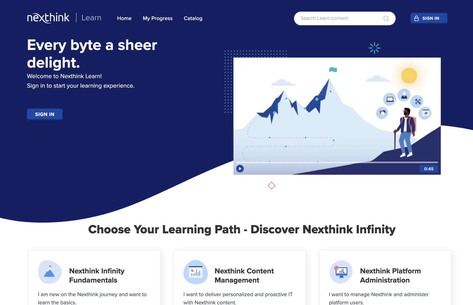 Nexthink Infinity courses on Learn