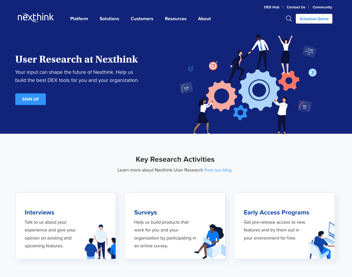 New user research website