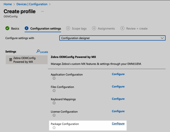 Adding a Package Configuration