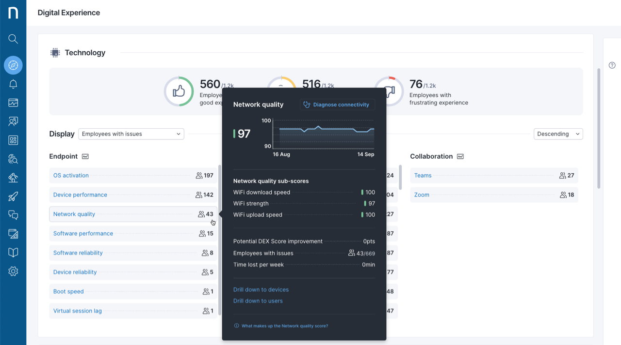 Network quality endpoint