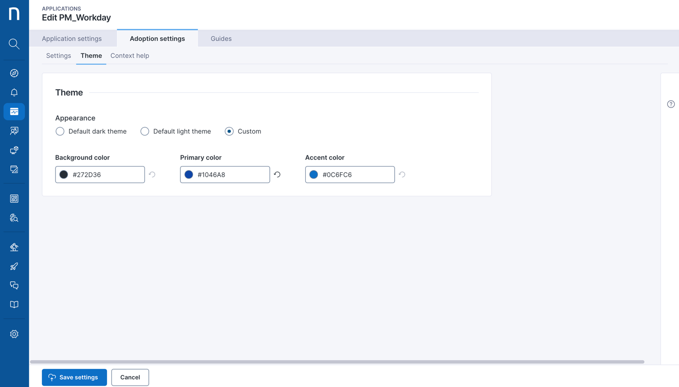 Customizing Adopt theme.