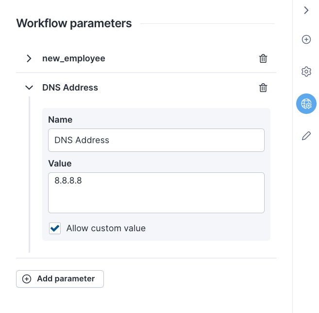 Workflow parameters