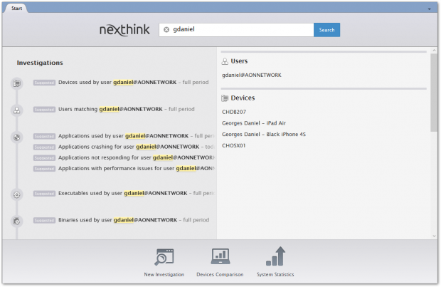 Seaching a user in Finder.