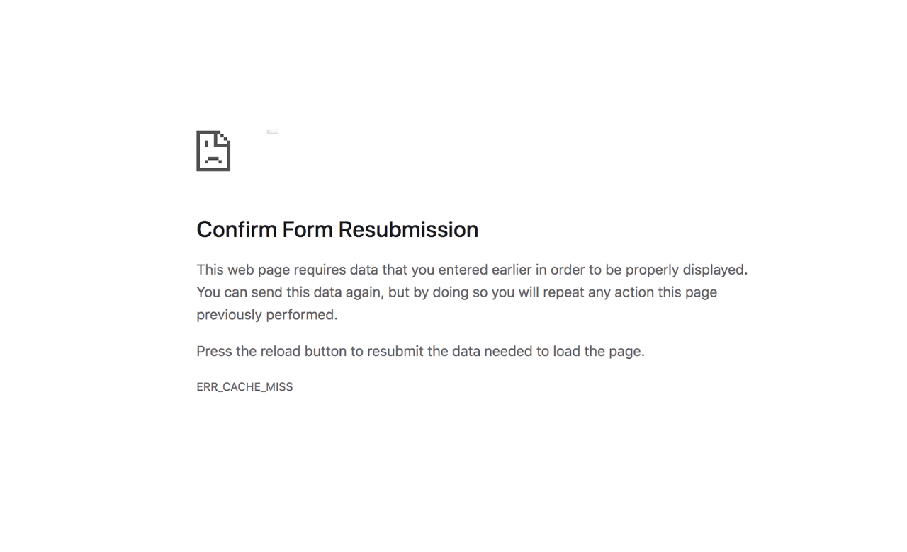 Confirm Form Resubmission